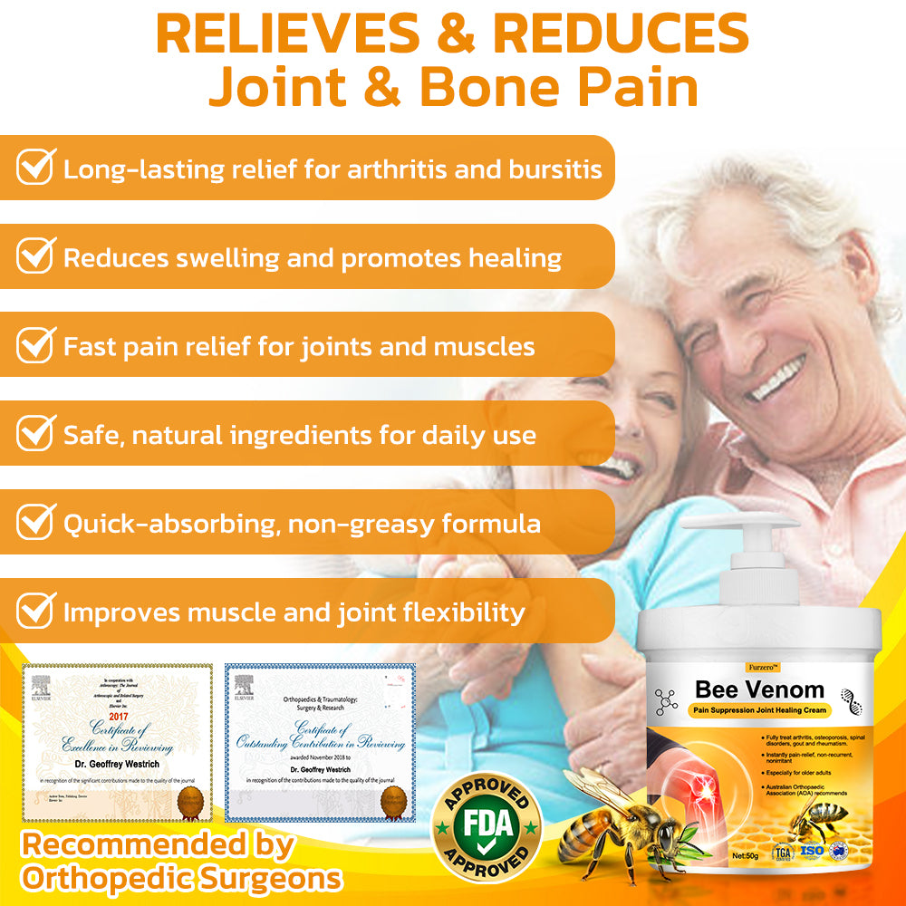 🇦🇺 ⭐️Furzero™ Bee Venom Pain Suppression Joint Healing Cream (👩🏼⚕️AOA Recommended)