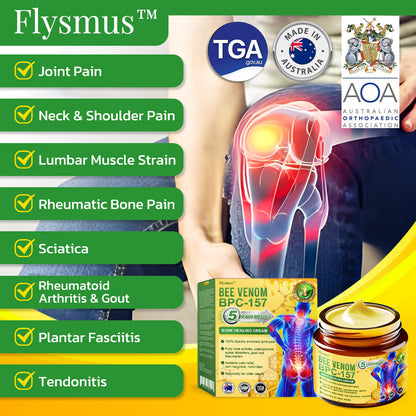 🤸‍♀️Flysmus™ Bee Venom BPC-157 5mins Pain Relief Bone Healing Cream🇦🇺Australian Orthopaedic Association(AOA)Approved✅Reducing joint swelling, pain, stiffness, redness, warmth, soreness and joint fatigue