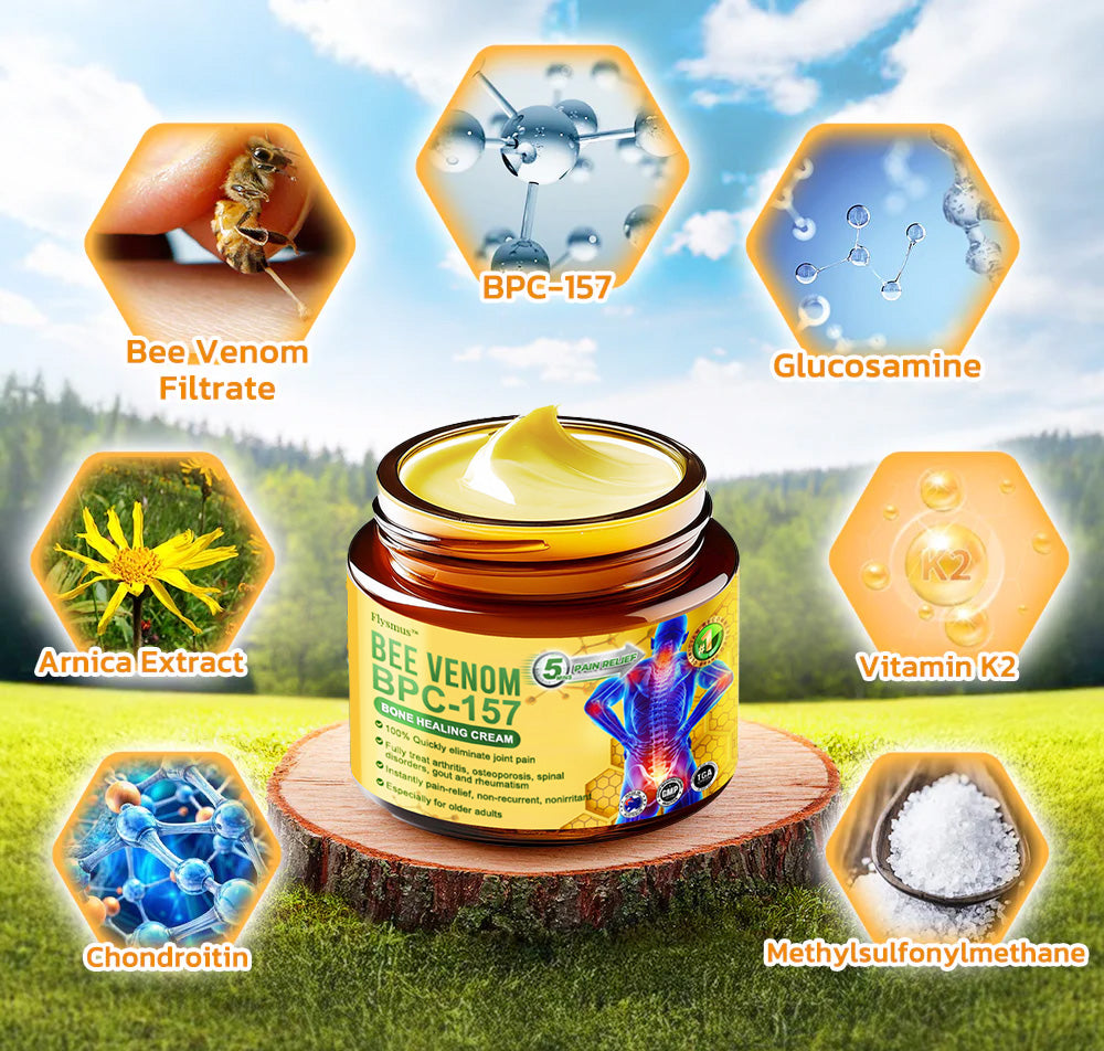 🤸‍♀️Flysmus™ Bee Venom BPC-157 5mins Pain Relief Bone Healing Cream🇦🇺Australian Orthopaedic Association(AOA)Approved✅Reducing joint swelling, pain, stiffness, redness, warmth, soreness and joint fatigue