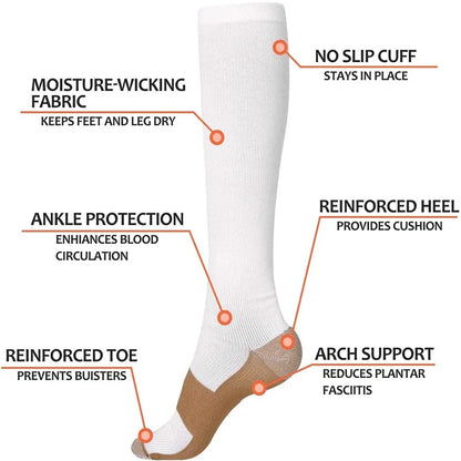 Men Compression Stockings Women Hiking Running Elastic Socks Sports Socks Flight Pregnancy Swollen Varicose Veins Marathon Socks