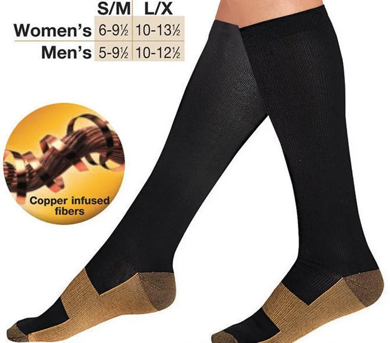 Men Compression Stockings Women Hiking Running Elastic Socks Sports Socks Flight Pregnancy Swollen Varicose Veins Marathon Socks