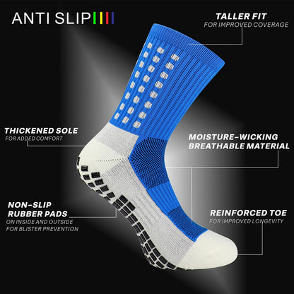 Anti Slip Grip Football Socks Nylon Silicone Suction Cup Non Slip Soccer Socks Men Women Sports Baseball Rugby Cycling Socks