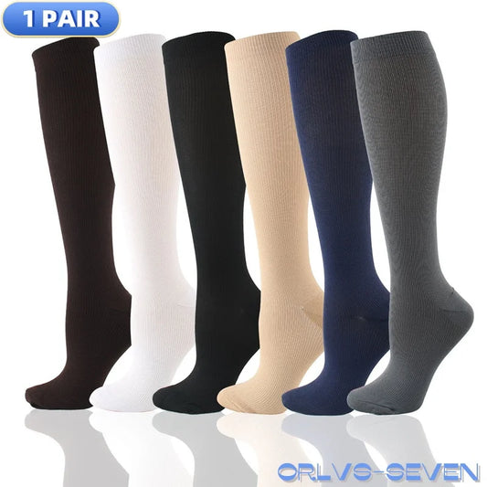 Men Compression Stockings Women Hiking Running Elastic Socks Sports Socks Flight Pregnancy Swollen Varicose Veins Marathon Socks