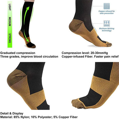 Men Compression Stockings Women Hiking Running Elastic Socks Sports Socks Flight Pregnancy Swollen Varicose Veins Marathon Socks