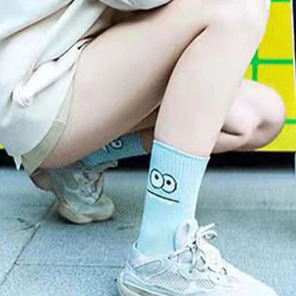 5/10/20 Pairs Women's Cute Expression Printed Ankle Socks Comfort Interesting Spring Autumn Medium Tube Sock Girls' Short Socks