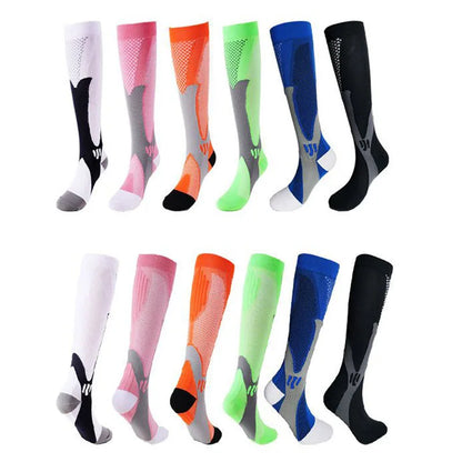 Running Men Women Compression Socks For Football Anti Fatigue Pain Relief 20-30 mmhg Black Compression Socks Fit For Sport Socks