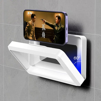 Waterproof Phone Holder Bathroom Home Wall Mobile Phone Stand Case Self-adhesive Touch Screen Phone Shell Shower Sealing Storage