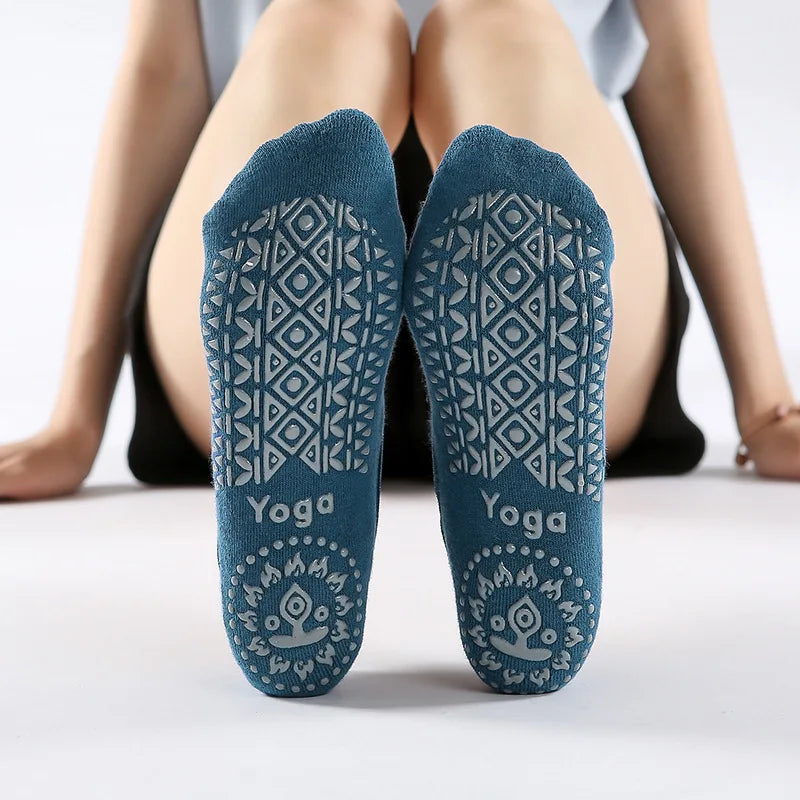 Bandage Yoga Socks for Women Pilates Ballet Dance Cotton Socks Non-Slip Woman Sport Sock Gym Workout Slipper Running Grip Sock