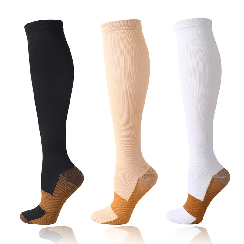 Men Compression Stockings Women Hiking Running Elastic Socks Sports Socks Flight Pregnancy Swollen Varicose Veins Marathon Socks