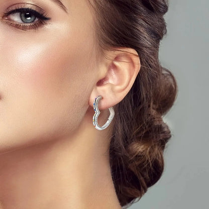 MULA 1PC Hoop Earrings Silver Plated Women Fashion Jewelry Gift For Party Anniversary