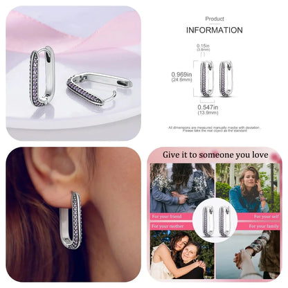 MULA 1PC Hoop Earrings Silver Plated Women Fashion Jewelry Gift For Party Anniversary