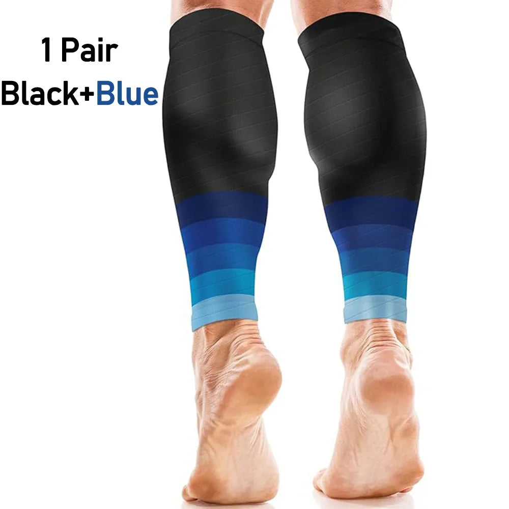 1Pair Calf Support Compression Sleeves for Women Men Running 20-30mmHg Footless Leg Socks Outdoor Sports Marathon