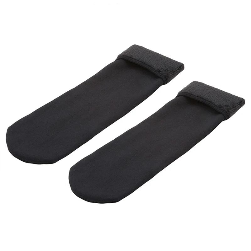 4 Pairs Winter Warm Solid Women Socks Elastic Comfortable Thick Thermal Socks Female Black Seamless Snow Sock Velvet Low Socks