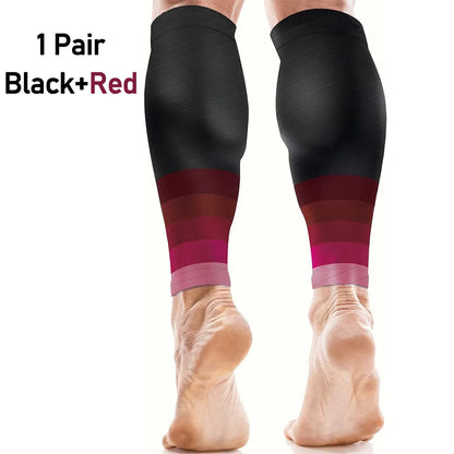 1Pair Calf Support Compression Sleeves for Women Men Running 20-30mmHg Footless Leg Socks Outdoor Sports Marathon