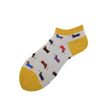 Animal Women Socks Colorful Cute Sausage Dog Cotton Cartoon Couple lady Girl Spring Summer Socks