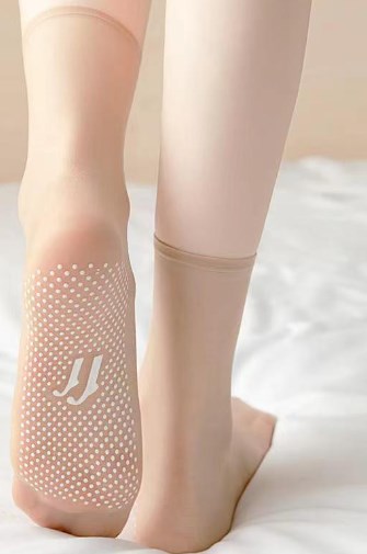 Dotted massage anti-slip socks summer thin section transparent mid-calf female short stockings female anti-hook meat absorbent sweat invisible ultra-thin